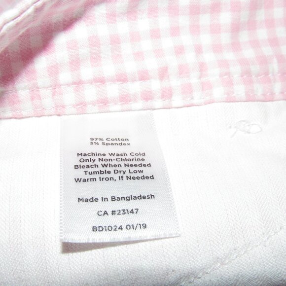 Talbots Perfect Short Size 10 Pink Gingham Bermuda Shorts Cotton Stretch - Picture 5 of 6